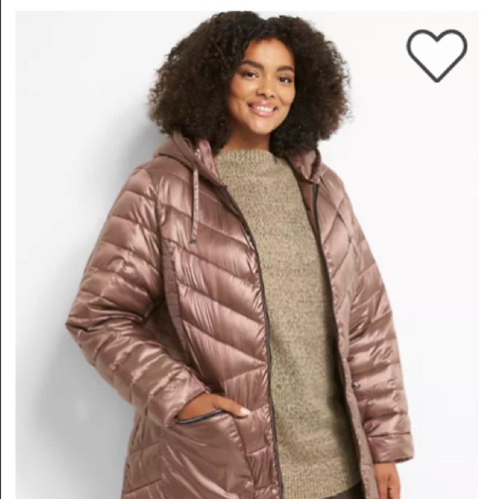 Rose gold puffer jacket